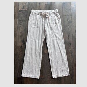 Caslon Linen Blend Wide Leg Pants XS Petite Beige Lightweight Summer Trousers